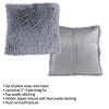 Hastings Home 24" Faux Fur Shag Pillow - Gray - 2 of 4