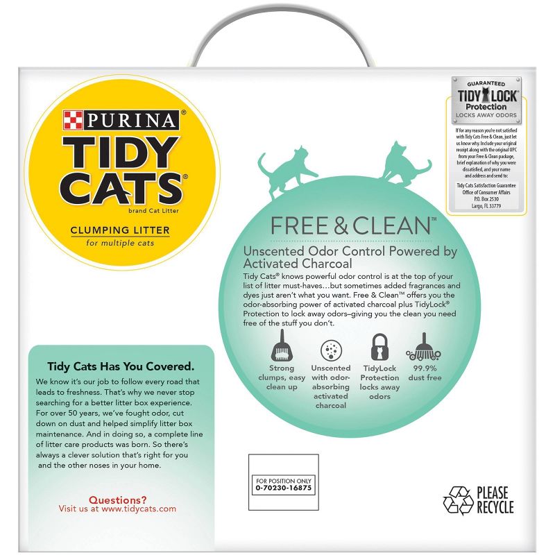 Purina Tidy Cats Free & Clean Unscented Clumping Scoop Cat & Kitty Litter for Multiple Cats, 3 of 6