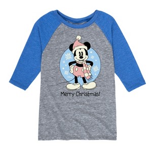 Boys' - Disney - Mickey Merry Christmas Raglan Graphic T-Shirt - 1 of 3