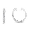 Haus of Brilliance Silver 3/4 Cttw Diamond Hoop Earring - 2 of 4