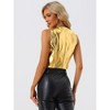 INSPIRE CHIC Women's Holographic Crop Sleeveless Metallic Vest - 4 of 4
