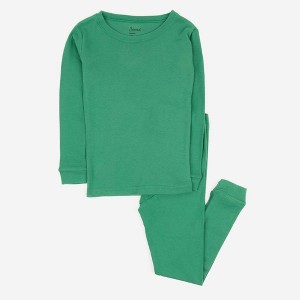 Leveret Kids Two Piece Long Sleeve Cotton Solid Classic Color Pajamas - 1 of 4