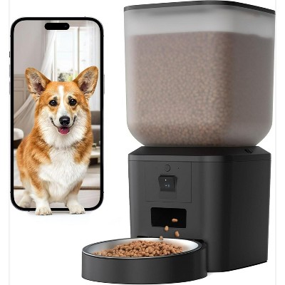 Automatic Dog Cat Feeder, Large Capacity Food Dispenser with Timer and LCD Screen