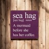 Slickblue Funny Mermaid Wood Sign, Routed Slot for Hanging, Wall or Shelf Decor, Rustic Look, 7x7 Size, Color Options - 3 of 3