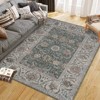 Machine Washable Living Room Rugs Large Vintage Floor Cover with Non-Slip Backing, Stain-Resistant Low Pile Indoor Mat, Floral Accent Rugs - 3 of 4