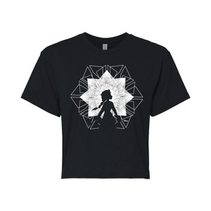 Women's - Frozen 2 - Elsa Snowflake Cropped Graphic T-Shirt - 1 of 4