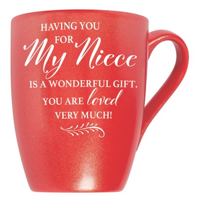 Elanze Designs My Niece You Are Loved Crimson Red 10 ounce New Bone China Coffee Cup Mug