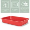 Elanze Designs Large 9x13 inch Stoneware Porcelain Baking Dish With Stainless Steel Rack, Red - 2 of 4