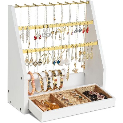 Jewelry Organizer Stand, 5 Layer Earring Holder Organizer with Necklace Holder, Organizer Display