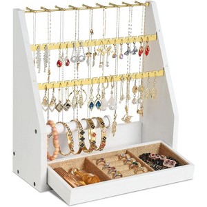 Jewelry Organizer Stand, 5 Layer Earring Holder Organizer with Necklace Holder, Organizer Display - 1 of 4