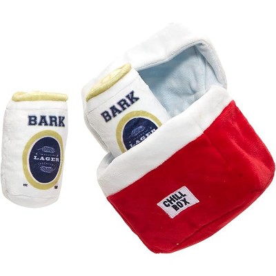 Barkbox 2 in 1 Interactive Plush Dog Toy - Rip and Reveal Toy for Dogs and Puppies - Stimulating Squeaky Pet Toys | Sub Zero Camping Hero (Small)