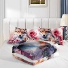 Wolf Comforter Set Twin Size – 3Pcs Pink Rose Floral Bedding with Romantic Wolves, Wildlife Quilt Set for Women, Botanical Room Decor - 4 of 4