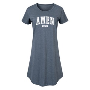 Women's - Instant Message - Collegiate Amen Graphic T-shirt Dress - 1 of 4