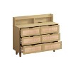 6-Drawers Rattan Storage Cabinet with LED Lights and Power Outlet, Decorative Storage Cabinet for Bedroom and Living Room - The Pop Home - 3 of 4