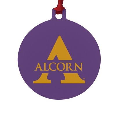 Alcorn Primary Logo Aluminum Holiday Christmas Tree Ornament