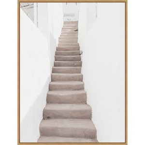 Amanti Art Ascending Santorini Stairs by Bella Eve Canvas Wall Art Print Framed - 1 of 4