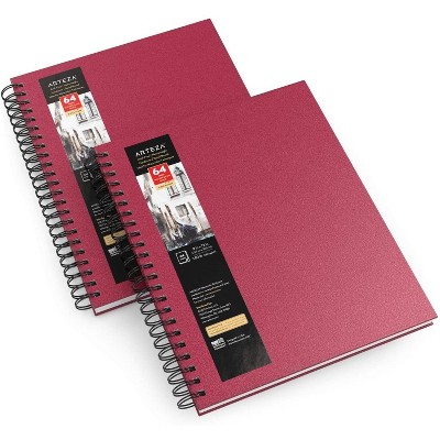 Arteza Watercolor Paper Pad, Spiral-Bound Hardcover, Pink, 9"x12" - 2 Pack (ARTZ-9132)