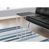 Monarch Specialties Accent Table, C-shaped, End, Side, Snack, Living Room, Bedroom, Grey Laminate, Chrome Metal, Contemporary, Modern - 2 of 4