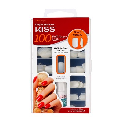 Kiss Full Cover Fake Nails - Short Square - 100ct