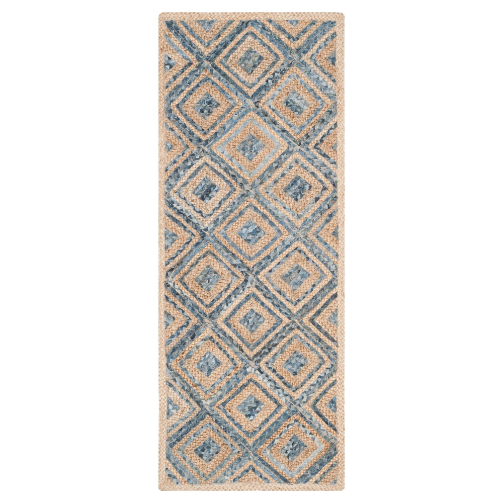 Bailey Accent Rug - Natural/Blue (2'3inX6') - Safavieh