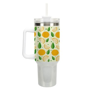 100 North Lemon Citrus Slices Summer Fruit 40 oz. Stainless Steel, Large Water Bottle Coffee Mug, Spill & Leak Resistant, Thermal Travel Tumbler with - 1 of 1