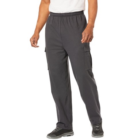 KingSize Men's Big & Tall Lightweight Jersey Cargo Sweatpants - Big - 3XL,  Carbon Black