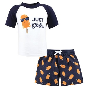 Hudson Baby Boys Swim Rashguard Set, Just Chillin - 1 of 4