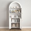 CAVINAS Mid Century Wooden High Arched Dome Cabinet with Glass Doors & LED Lighting,Freestanding Cabinet for Dining Room,Living Room - 2 of 4