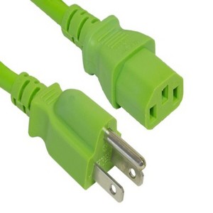 SANOXY 2 PACK of4ft 18 AWG Universal Power Cord IEC320 C13 to NEMA 5-15P, Green - 1 of 1
