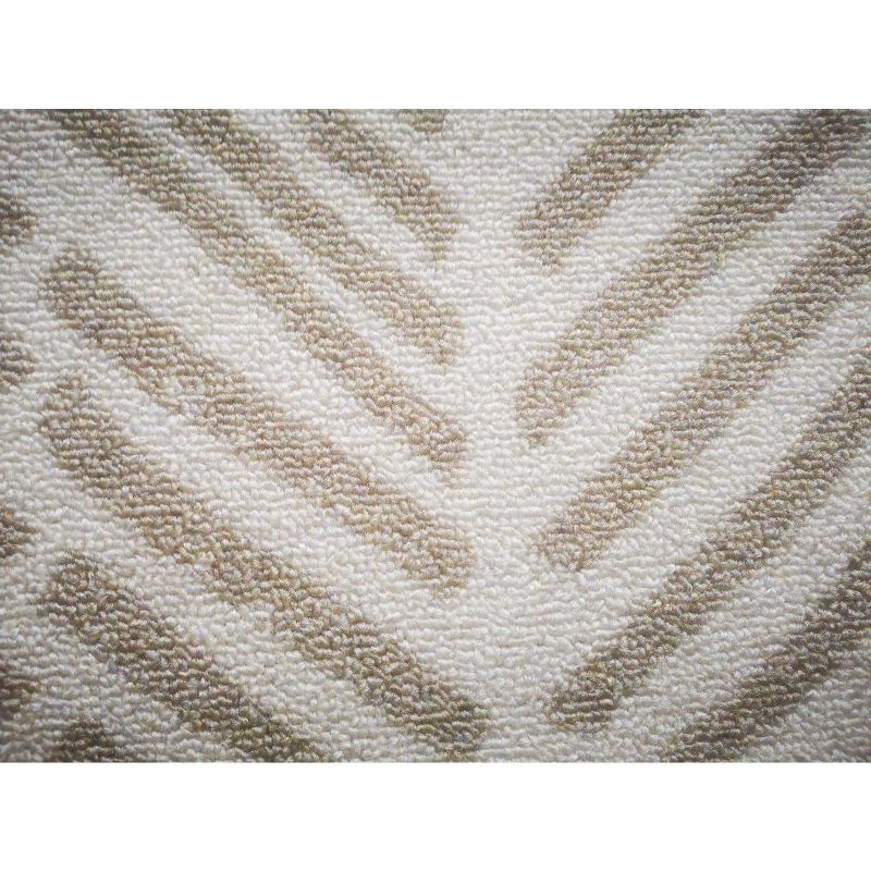 Deerlux Modern Living Room Area Rug with Nonslip Backing, Abstract Beige Chevron Strokes Pattern, 3 of 6