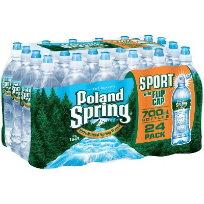 Poland Spring Water, Sport Bottle with Flip Cap - 23.7 Oz Bottle (Pack Of 24 )