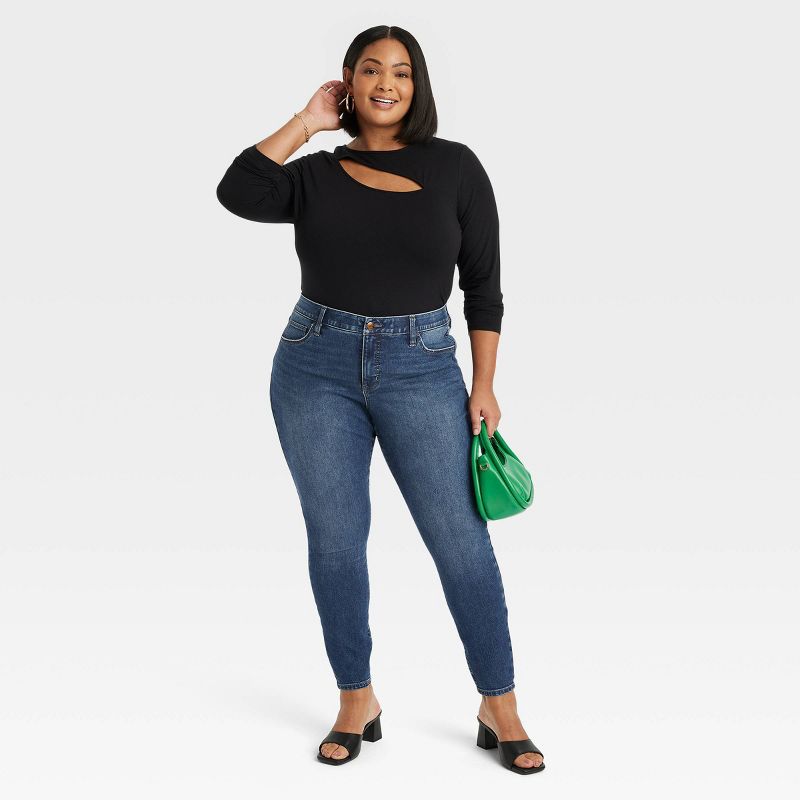 Women's Mid-Rise Skinny Jeans - Ava & Viv™, 3 of 4