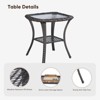 Buenhomino Patio Tables Wicker Side Table - Rattan End Table with Glass Top Square for Outdoor Outside Patio Porch Deck - 2 of 4