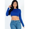 Slickblue Women's Long Sleeve Cropped Top, Crew Neck, Stretch Jersey, Casual Fit, Multiple Color Options, Size S-L - 2 of 4