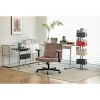 Okak Modern Velvet Office Chair with Padded Back, Desk Chair with Adjustable Armrest and Back, Comfy Chair for Office, Study - 3 of 4