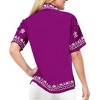 LA LEELA Women's Summer Casual Blouse Shirt Solid Blouses Button Down Short Sleeve Dress Tee Shirts Hawaiian Tops for Women - 2 of 3