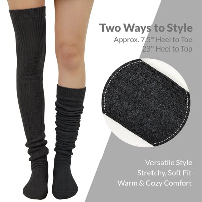 Wrapables Women's Winter Knit Over the Knee Thigh High Boot Socks - image 2