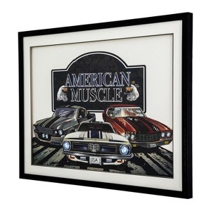 Yosemite Home Decor 'American Muscle ' - 3D Collage, 40" Wx30 H Wall Art, Framed - 1 of 4