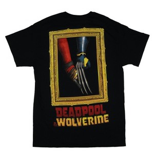Seven Times Six Marvel Shirt Mens Deadpool Wolverine Front And Back Print Short Sleeve Tee Black - 1 of 4