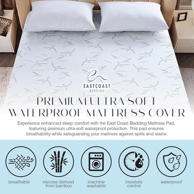 Full Size White Waterproof Bamboo Viscose Mattress Protector