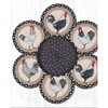 Earth Rugs Rooster Trivets in Basket – Set of Hand-Braided Jute Round Trivets 10"x10", Rustic Farmhouse Kitchen Decor - 3 of 3