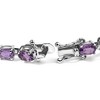 Haus of Brilliance Silver 8 1/2 Cttw Oval Shaped Purple Amethyst Link Bracelet - 2 of 4
