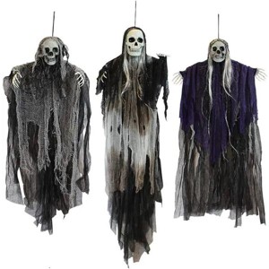 3 Pack Hanging Halloween Skeleton Ghosts Decorations, Grim Reapers for Best Halloween Outdoor Decorations - 1 of 4