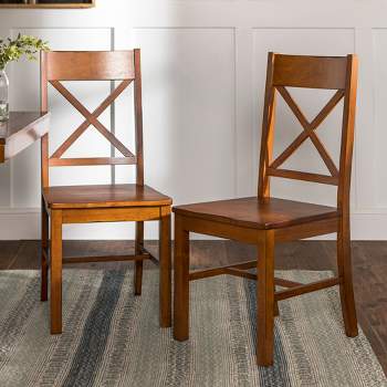 Set of 2 Traditional Distressed Wood Dining Chairs - Saracina Home