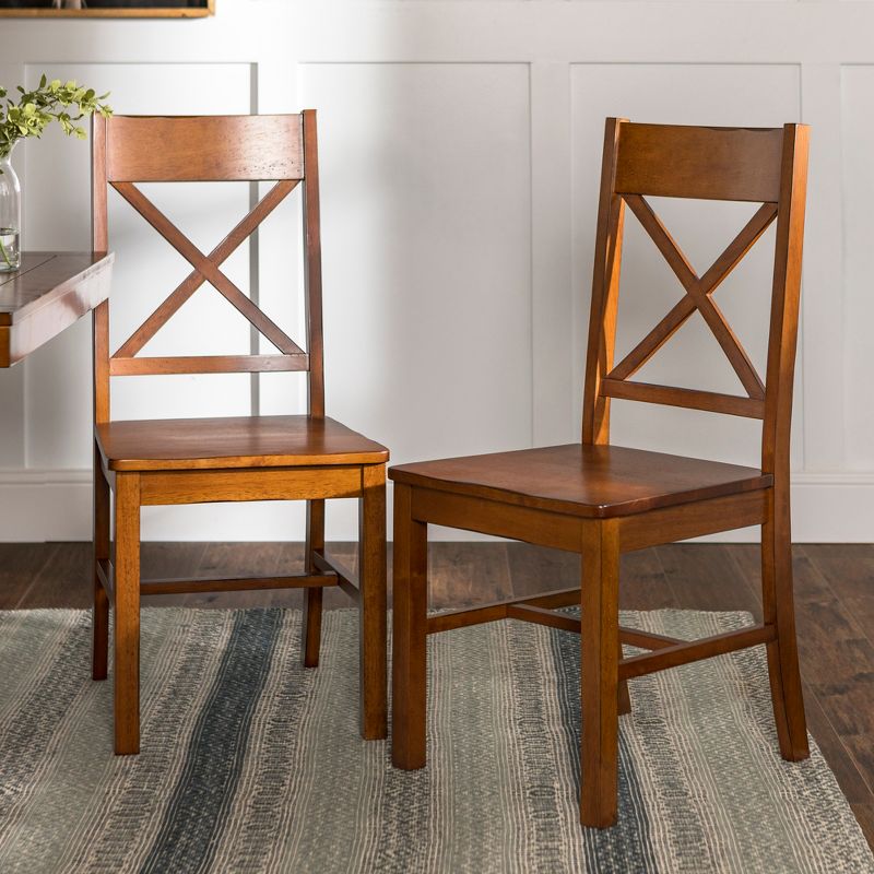 Set of 2 Traditional Distressed Wood Dining Chairs - Saracina Home, 1 of 8