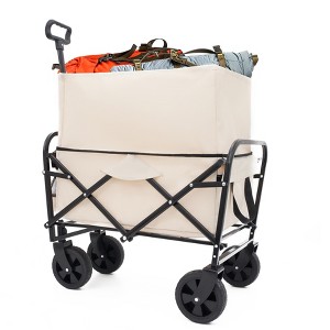 Racxily Collapsible Folding Outdoor Utility Wagon, Heavy Duty Wagon Grocery Cart, for Camping Shopping Sports Gardeing Fishing Supports 225lbs - 1 of 4