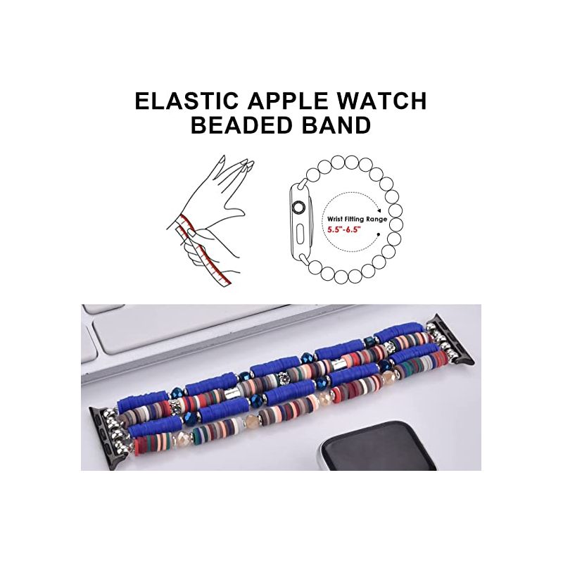 Worryfree Gadgets Fashion Preppy Stack Handmade Elastic Band for Apple Watch 38/40/41mm, 5 of 10
