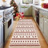 Christmas Area Rug, Washable Snowflake Holiday Accent Rug, Non Slip Low Pile Decorative Boho Carpet for Home - 2 of 4