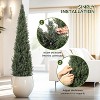 3/4 /5ft Artificial Cedar Tree, Home Decor Fake Cypress Potted Imitation Evergreen Plants for Indoor and Outdoor Front Porch Garden Decorative Fruit - 2 of 4