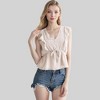 Anna-Kaci Women's Swiss Dot Sleeveless Top with Ruffle Trim and Tie Waist - 4 of 4
